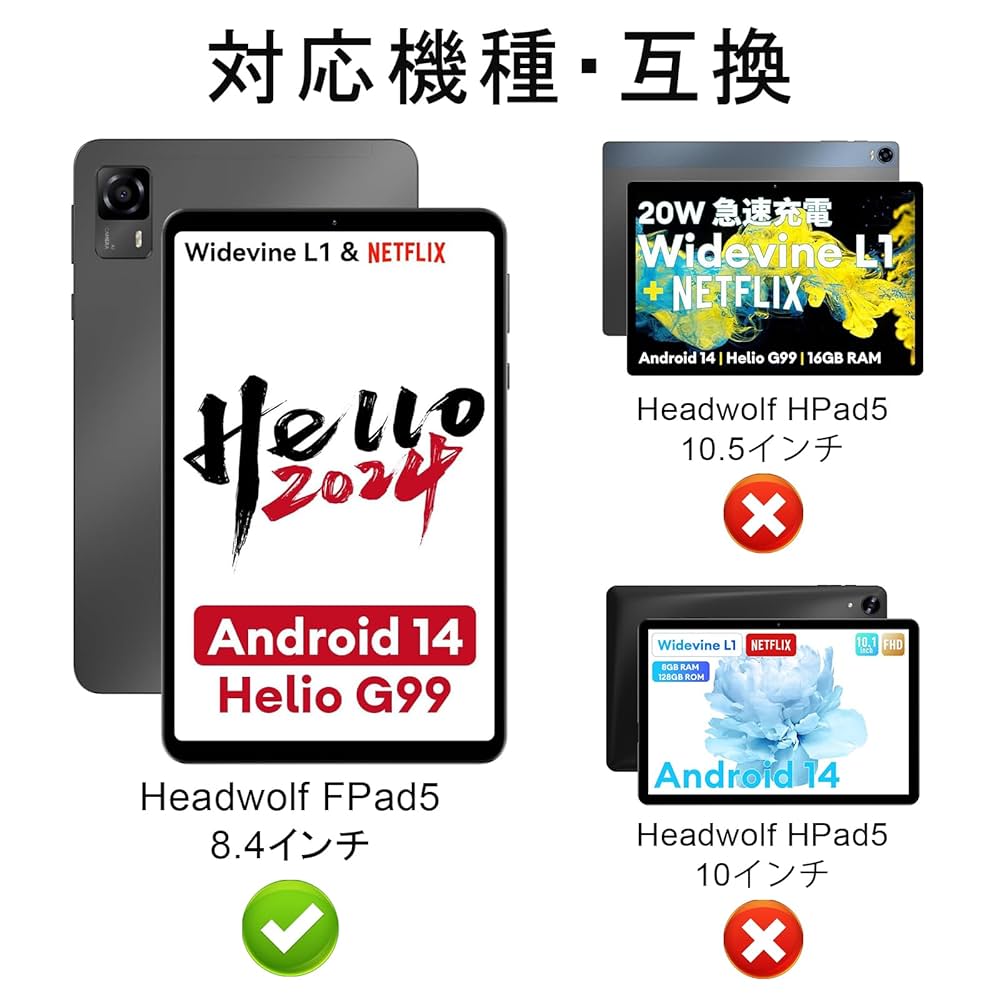 【ケースおまけ付き】HEADWOLF Fpad5 小型(8.4インチ)タブレット Amazon.co.jp: 【2024発売】For Headwolf FPad5/Headwolf FPad5